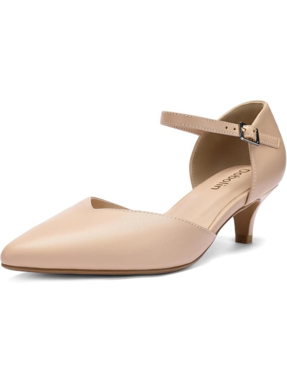 Elegant Pointed Toe Ankle Strap Kitten Heels - Low Heel Dress Shoes for Party